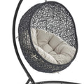 EEI-739-BEI-SET Encase Swing Outdoor Patio Lounge Chair, with Stand, Beige