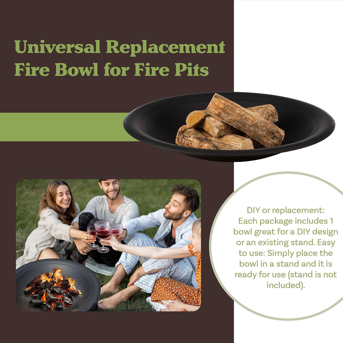 Fire Bowl Replacement or DIY Fire Ring, 30-Inch