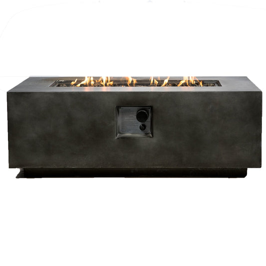 Concrete Propane Outdoor Fire Pit Table (Charcoal)