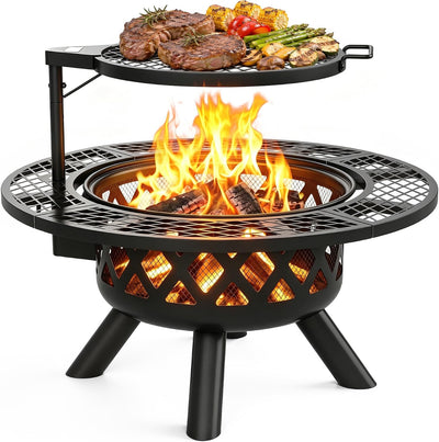 32 Inch Outdoor Fire Pits for outside Wood Burning Fire Pit for Outdoor