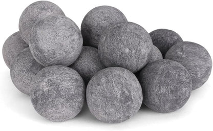 3" Ceramic Fire Balls for Fire Pit – Decorative Fire Pit Balls for Gas Fire Pits & Fire Tables – Heat Resistant Ceramic Fire Balls – Modern Decoration (30 Pack, Grey)