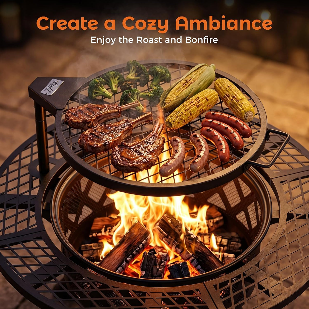 32 Inch Outdoor Fire Pits for outside Wood Burning Fire Pit for Outdoor