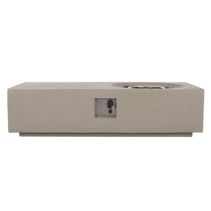 Rectangle 14.75 in MGO Fire Pit 50,000 BTU Light Grey (Tank Cover Not Included)
