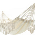 Double Boho Macrame Hammock Cotton Canvas Portable Replacement Hammock 440Lbs Load Capacity White
