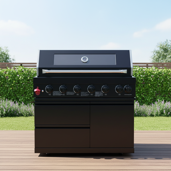 43" Black Six Burners Outdoor Kitchen Island Grill