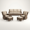 Outdoor Patio Furniture Set Built for Ultimate Comfort, Swivel Rockers, 6 Inch Cushions, Glass Table