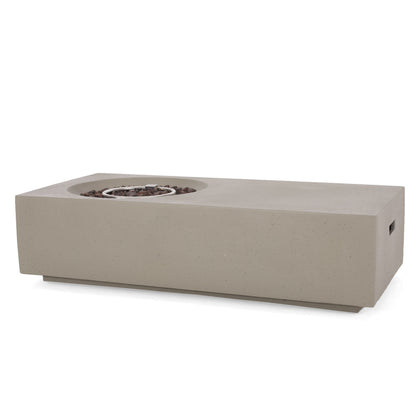 Rectangle 14.75 in MGO Fire Pit 50,000 BTU Light Grey (Tank Cover Not Included)