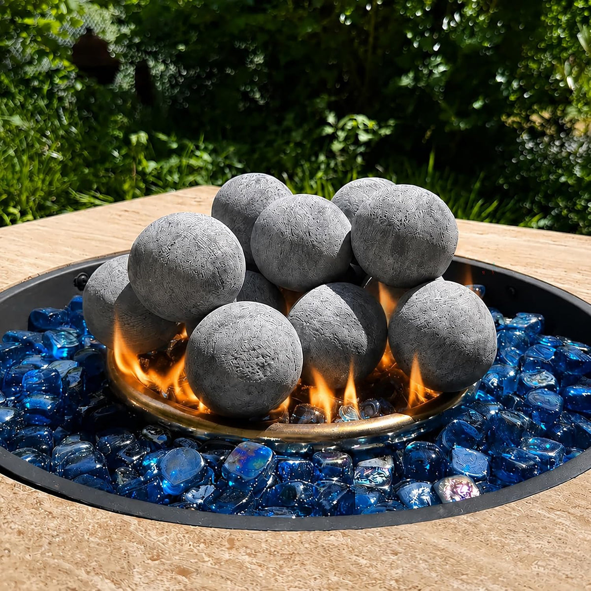 3" Ceramic Fire Balls for Fire Pit – Decorative Fire Pit Balls for Gas Fire Pits & Fire Tables – Heat Resistant Ceramic Fire Balls – Modern Decoration (30 Pack, Grey)