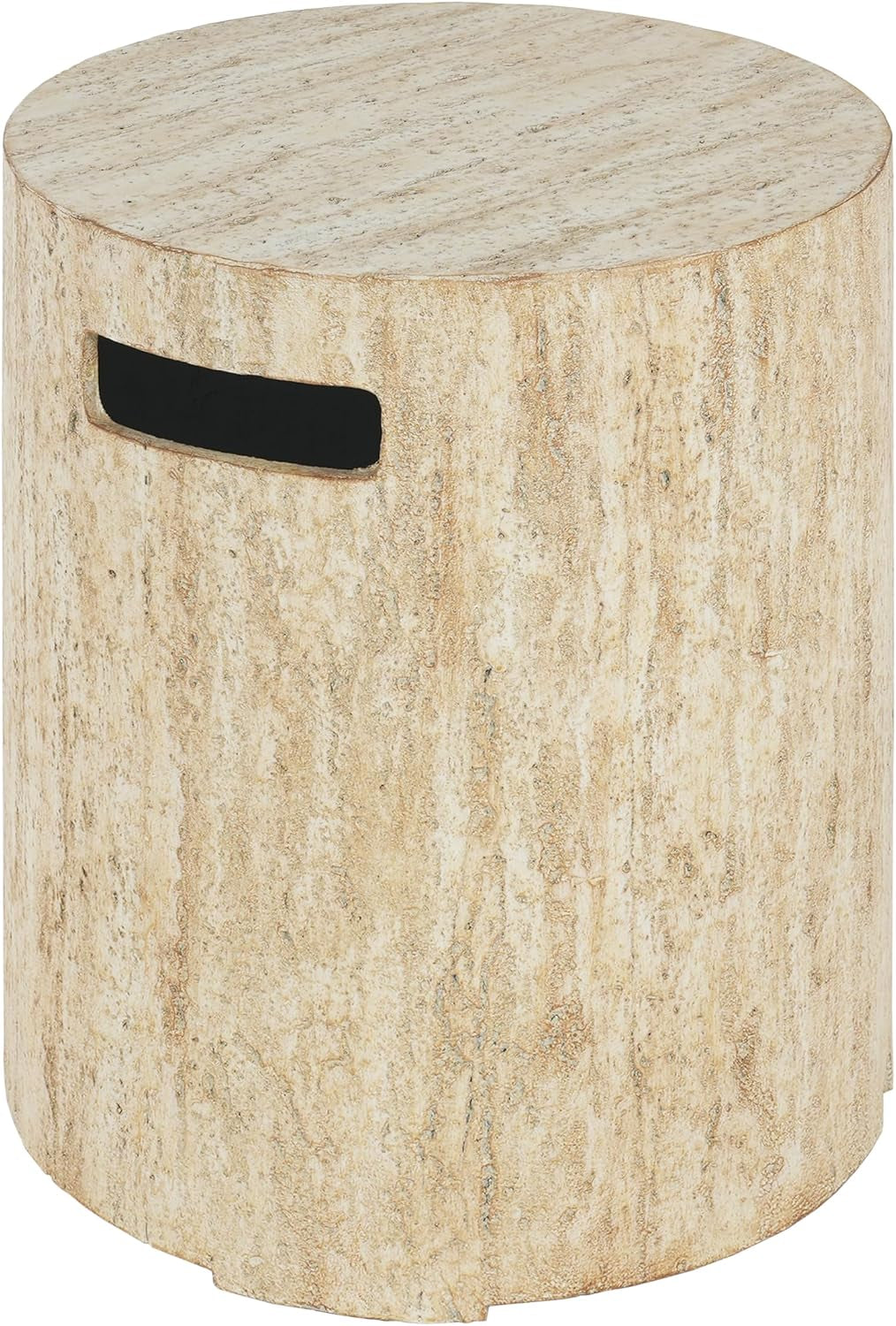 Hearth Outdoor Fire Pit and Tank Holder Set, Lightweight Concrete Tank Table, 40000BTU round Fire Pit, Concrete Patio Fire Table, No Assembly Needed, Travertine Beige
