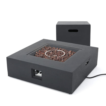 Outdoor 50000 BTU Propane Fire Pit - Dark Grey