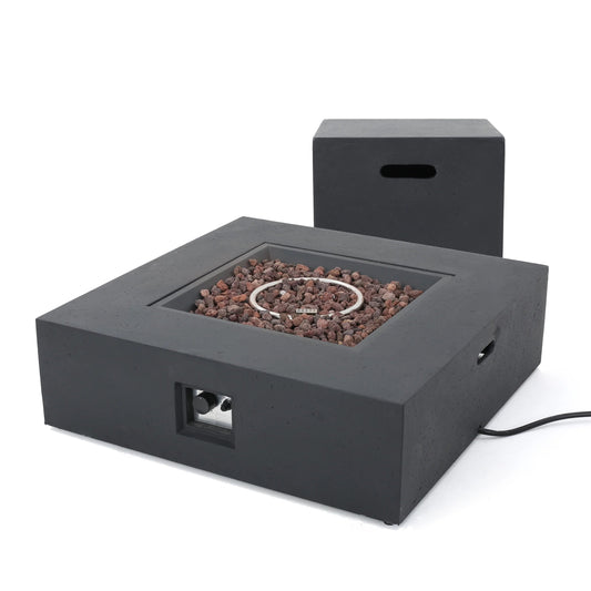 Outdoor 50000 BTU Propane Fire Pit - Dark Grey