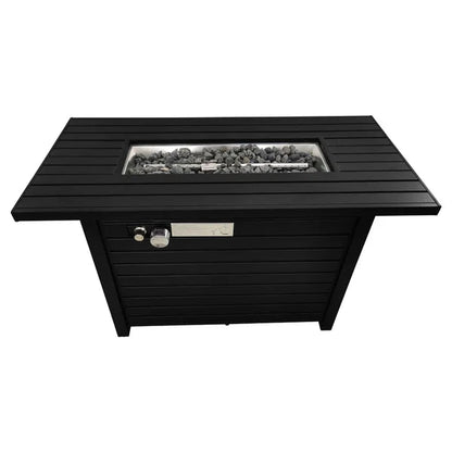 24" H Steel Propane Outdoor Fire Pit Table With Lid