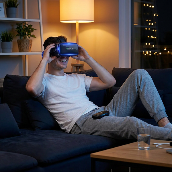 Virtual Reality Headset Built for Mobile VR Gaming, HD 3D Visuals, Remote Controller, 4.7-6 Inch Phones