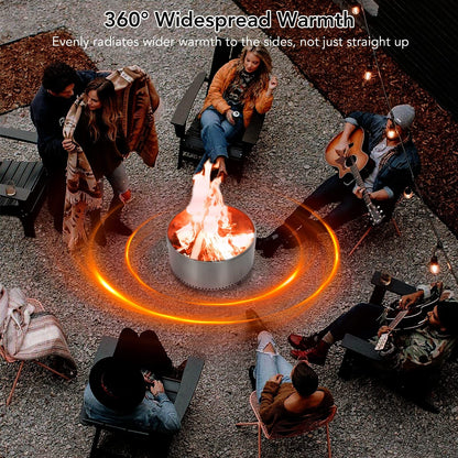 US PIONEERWORKS 27 Inch Smokeless Fire Pit for Outdoor Wood Burning Portable Stainless Steel Camping Stove With Stand