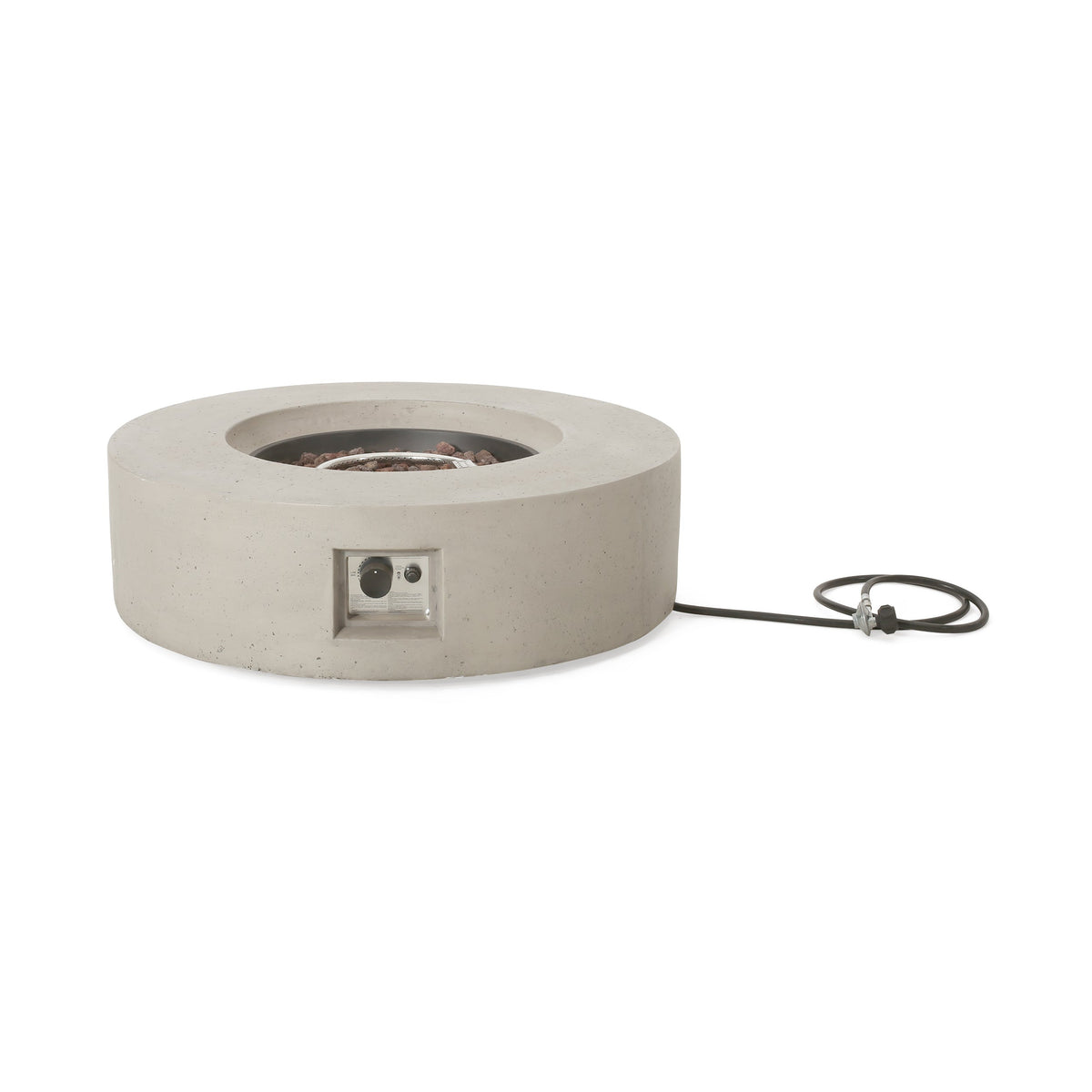 Outdoor Concrete Propane Fire Pit with 50,000 BTU - White