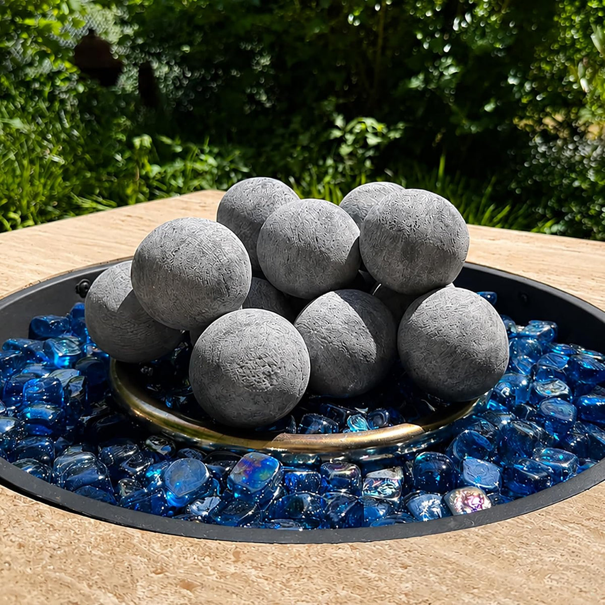 3" Ceramic Fire Balls for Fire Pit – Decorative Fire Pit Balls for Gas Fire Pits & Fire Tables – Heat Resistant Ceramic Fire Balls – Modern Decoration (30 Pack, Grey)