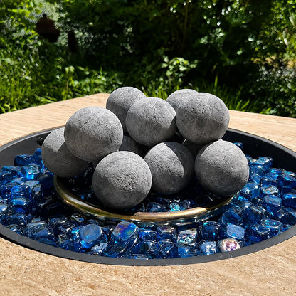 3" Ceramic Fire Balls for Fire Pit – Decorative Fire Pit Balls for Gas Fire Pits & Fire Tables – Heat Resistant Ceramic Fire Balls – Modern Decoration (30 Pack, Grey)