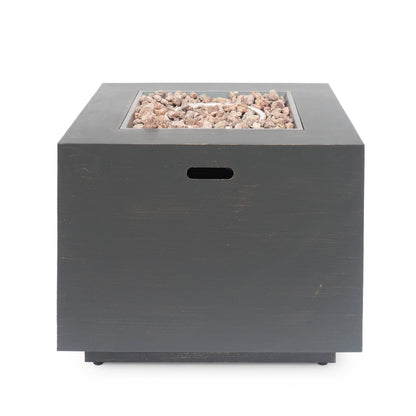 33" Outdoor Iron Square Propane Fire Pit
