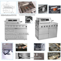 Outdoor Kitchen Island Built for Complete Backyard Cooking, 104" Modular Design, Gas Grill, Sink, Refrigerator