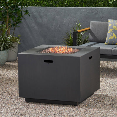 33" Outdoor Iron Square Propane Fire Pit