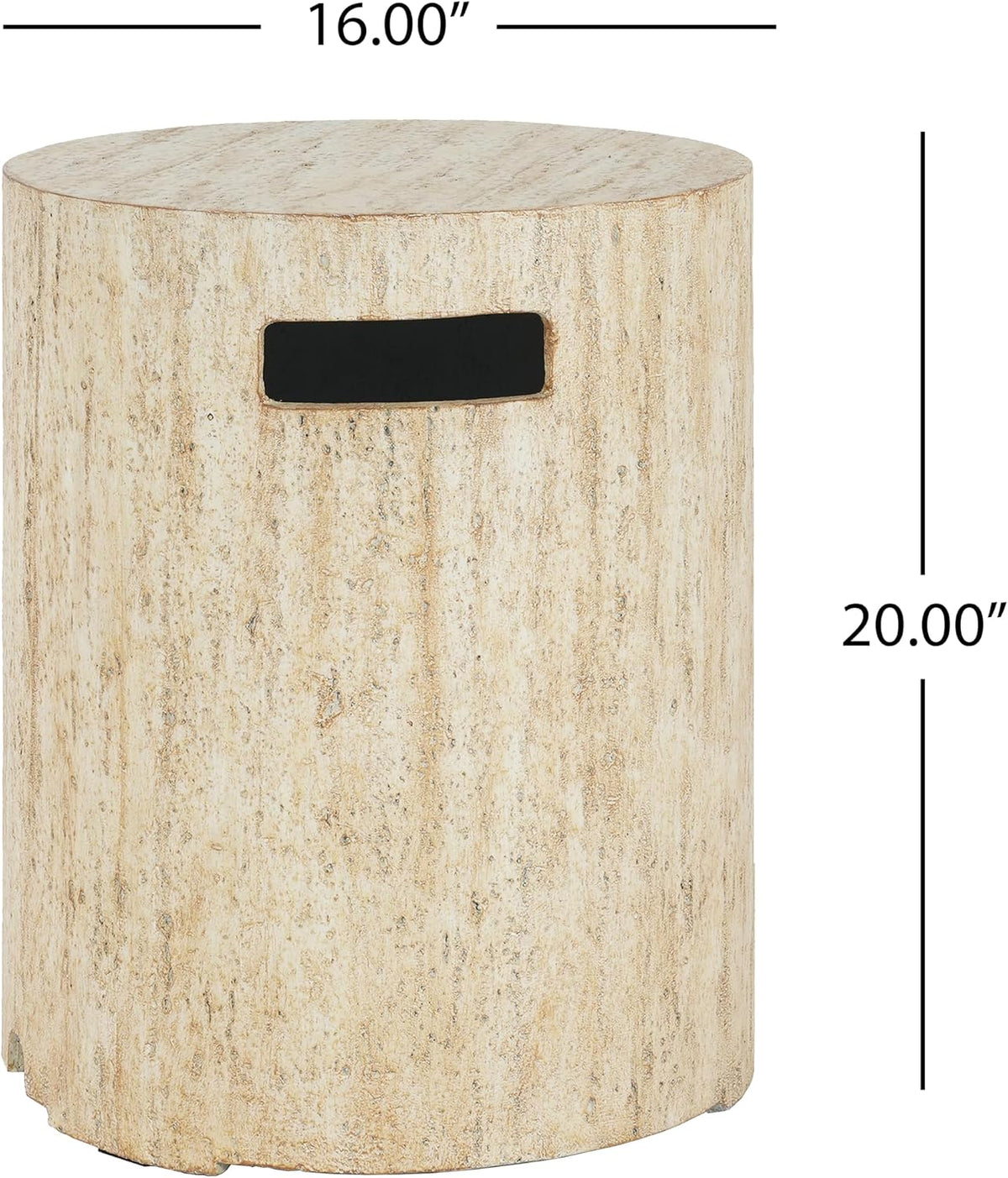 Hearth Outdoor Fire Pit and Tank Holder Set, Lightweight Concrete Tank Table, 40000BTU round Fire Pit, Concrete Patio Fire Table, No Assembly Needed, Travertine Beige