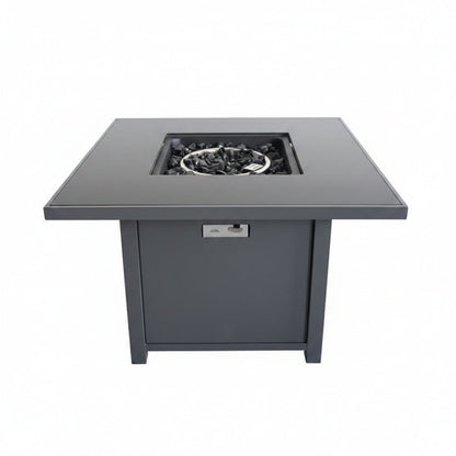 25'' H x 30'' W Steel Outdoor Fire Pit Table with Lid