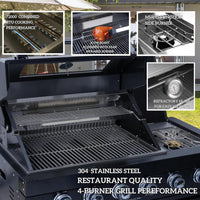 Outdoor Kitchen Island Built for Complete Backyard Cooking, 104" Modular Design, Gas Grill, Sink, Refrigerator