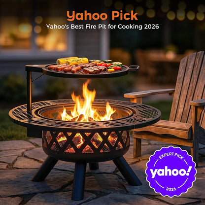 32 Inch Outdoor Fire Pits for outside Wood Burning Fire Pit for Outdoor