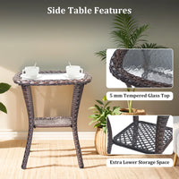 6 Pieces Luxury Outdoor Patio Furniture Sets Outdoor Conversation Sets with Swivel Rocker Patio Chairs with 6" Thick Cushion,Sofa and Glass Coffee Table for Porch Deck Backyard Poolside