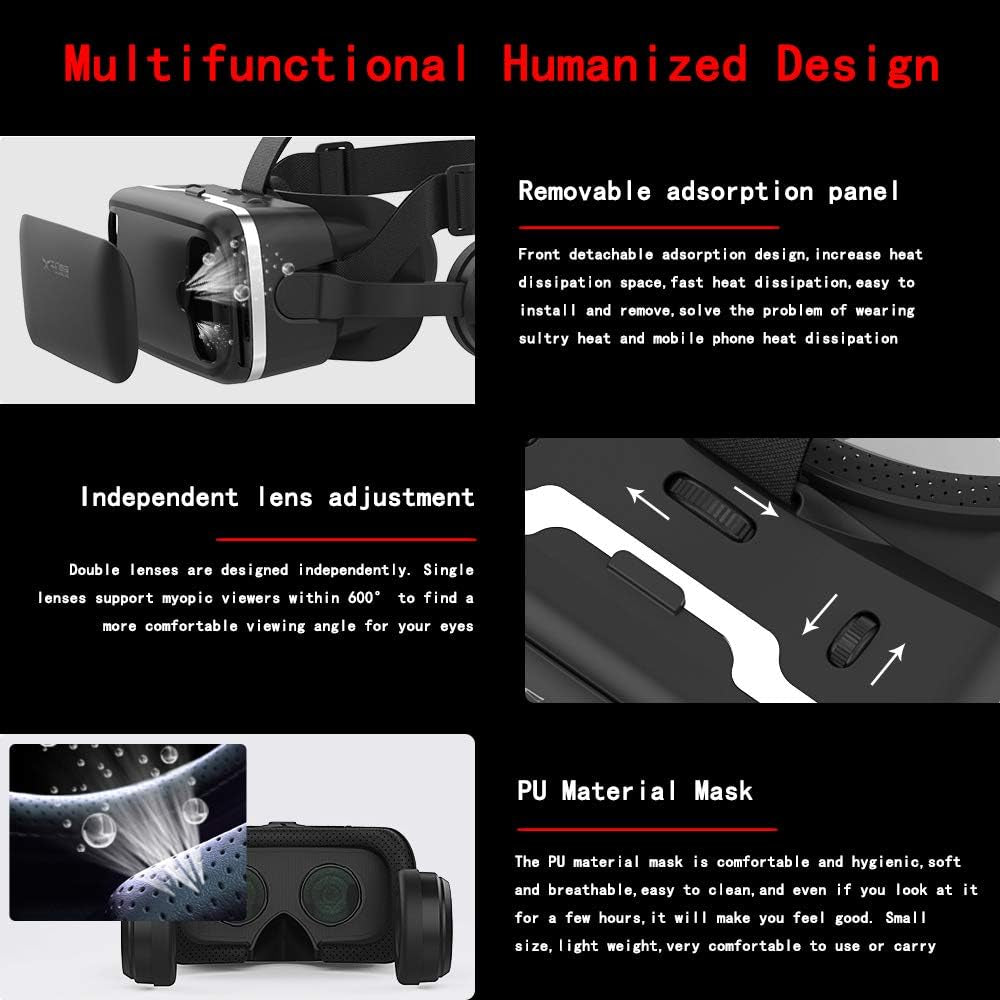 VR Headset for Iphone & Android Phone,3D VR Glasses for Tv,Movies & Video Games,Vr Headset with Remote Controller,Virtual Reality Headset for Iphone/Android Phone Compatible 4.7-6 Inch