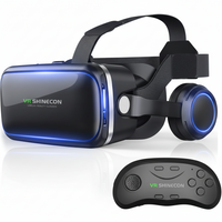 Virtual Reality Headset Built for Mobile VR Gaming, HD 3D Visuals, Remote Controller, 4.7-6 Inch Phones